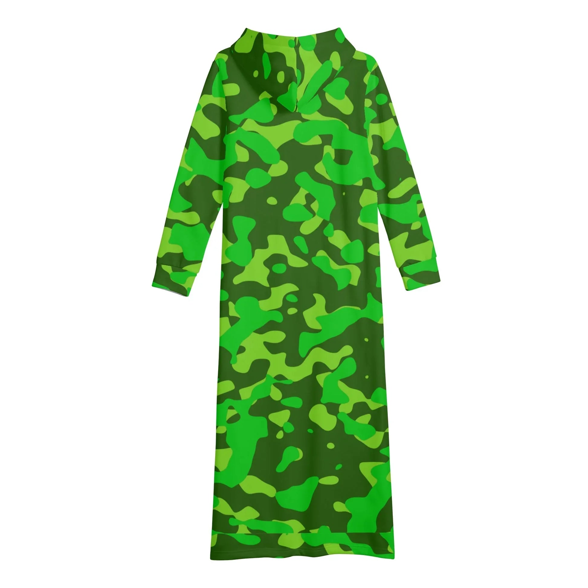lime-green-camouflage-damen-maxi-hoodiekleid-knochellanges-kapuzenkleid-aus-weich-angerautem-fleece-hoodiekleid-jlr-design-5 - JLR Design