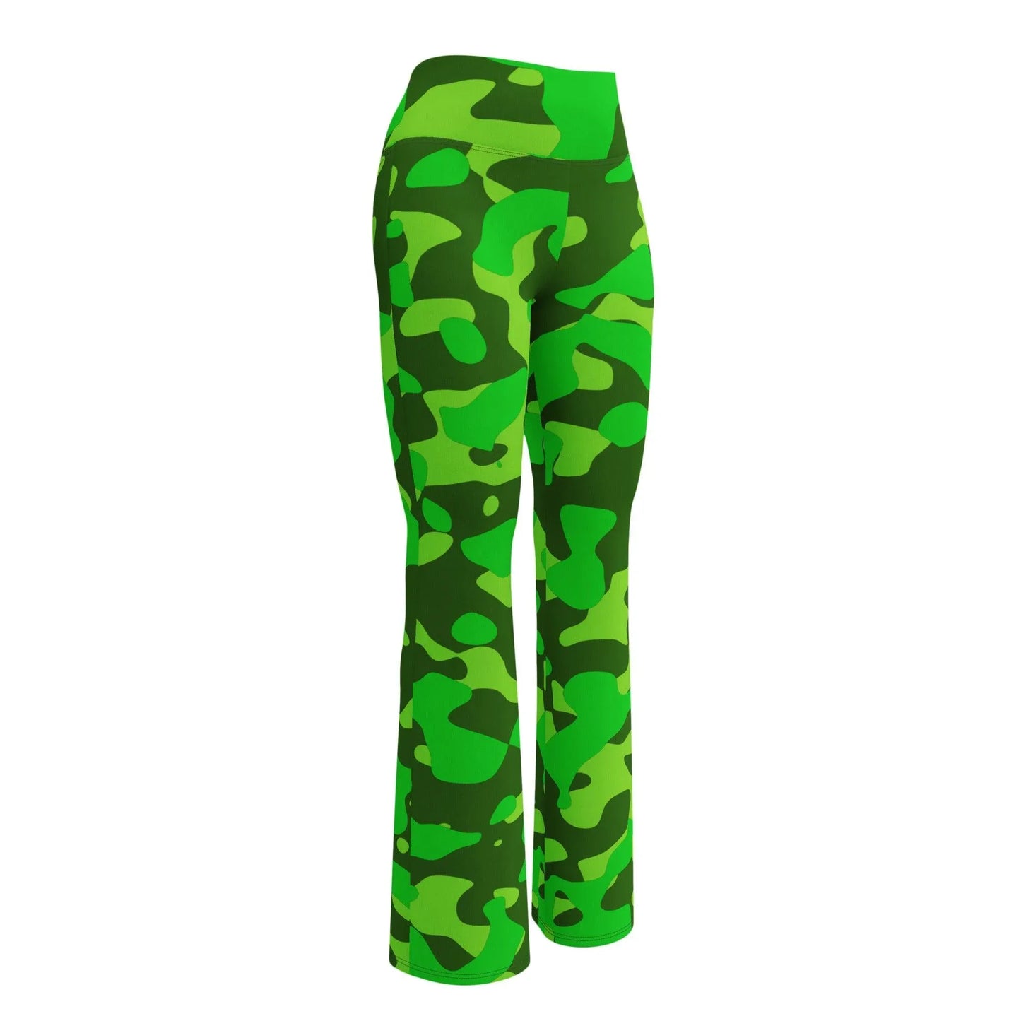 lime-green-camouflage-high-waist-flare-leggings-flare-leggings-jlr-design-11 - JLR Design