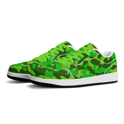 lime-green-camouflage-low-top-leder-sneaker-fur-damen-sneaker-jlr-design-1 - JLR Design