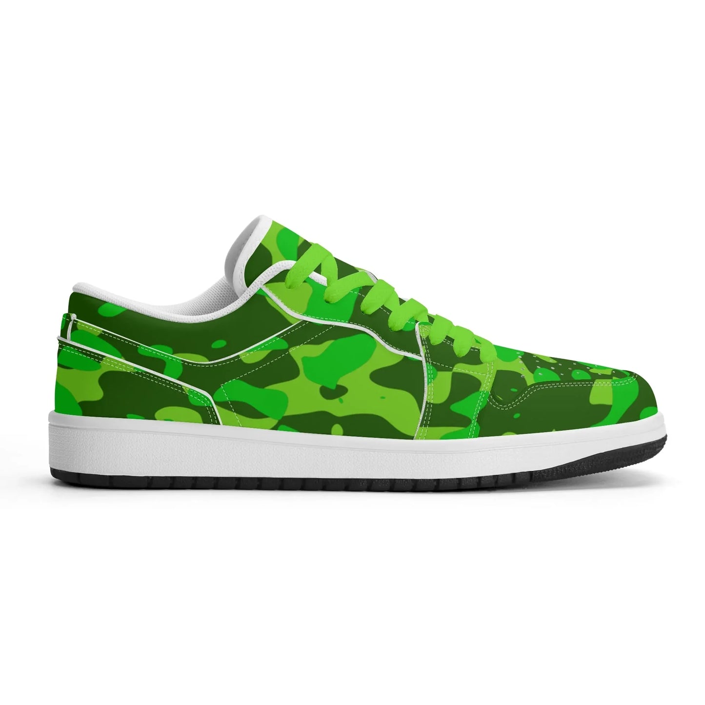 lime-green-camouflage-low-top-leder-sneaker-fur-damen-sneaker-jlr-design-5 - JLR Design