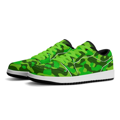 lime-green-camouflage-low-top-leder-sneaker-fur-damen-sneaker-jlr-design-8 - JLR Design