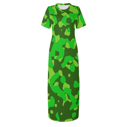 lime-green-camouflage-short-sleeve-long-dress-long-dress-jlr-design-3 - JLR Design