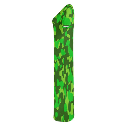 lime-green-camouflage-short-sleeve-long-dress-long-dress-jlr-design-6 - JLR Design