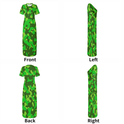 lime-green-camouflage-short-sleeve-long-dress-long-dress-jlr-design-7 - JLR Design