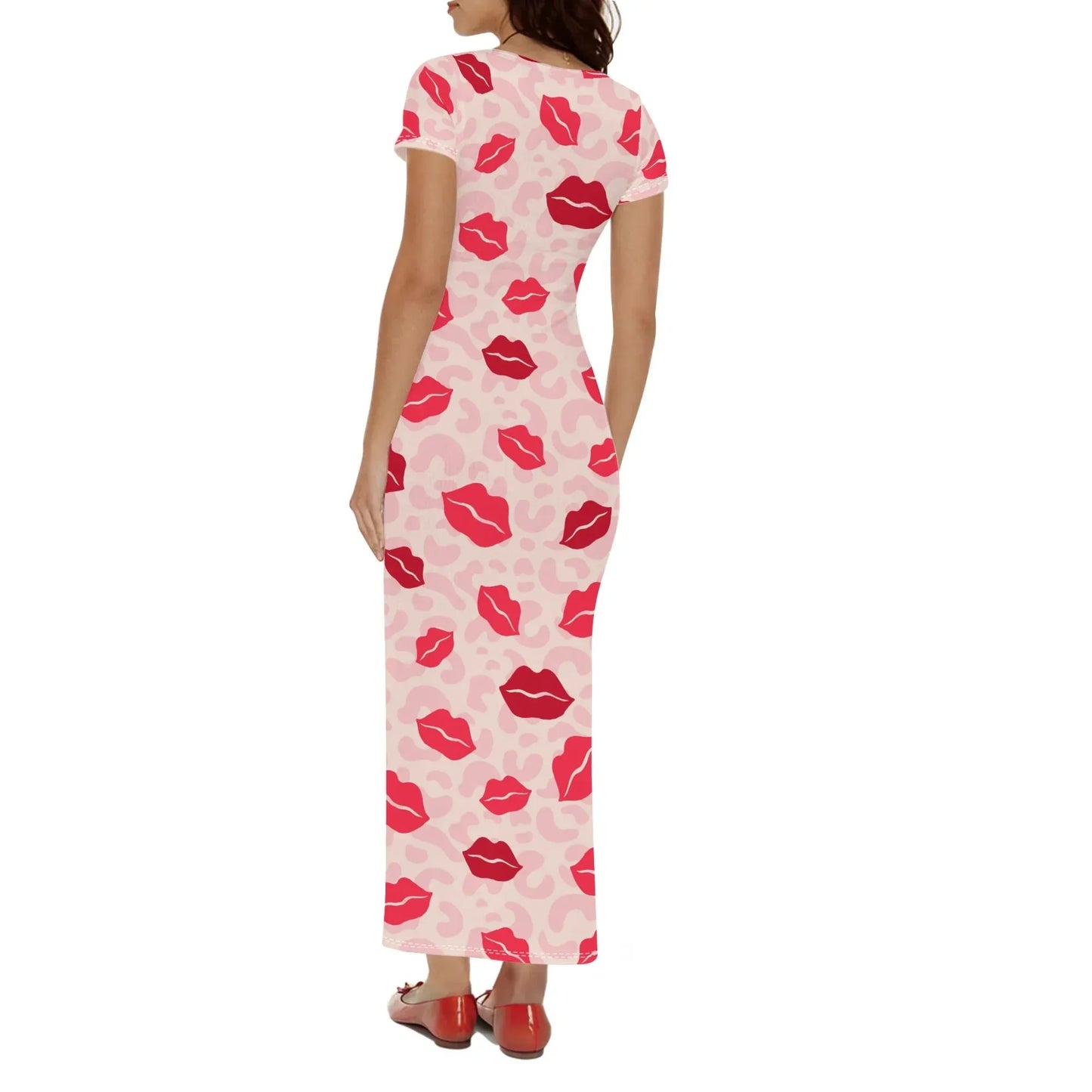 lips-short-sleeve-long-dress-long-dress-jlr-design-2 - JLR Design