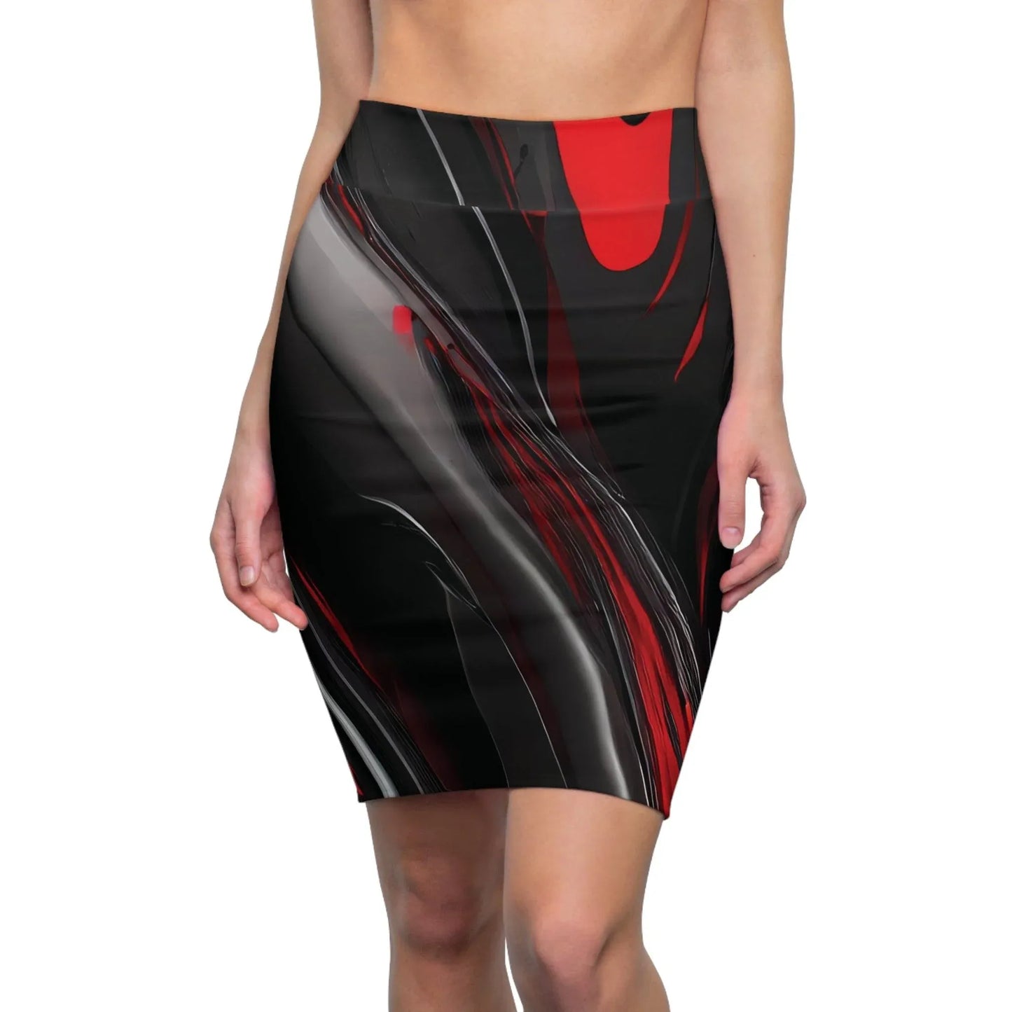 liquid-red-bleistiftrock-fur-damen-eleganter-mid-waist-rock-mit-stretch-komfort-bleistiftrock-jlr-design-1 - JLR Design