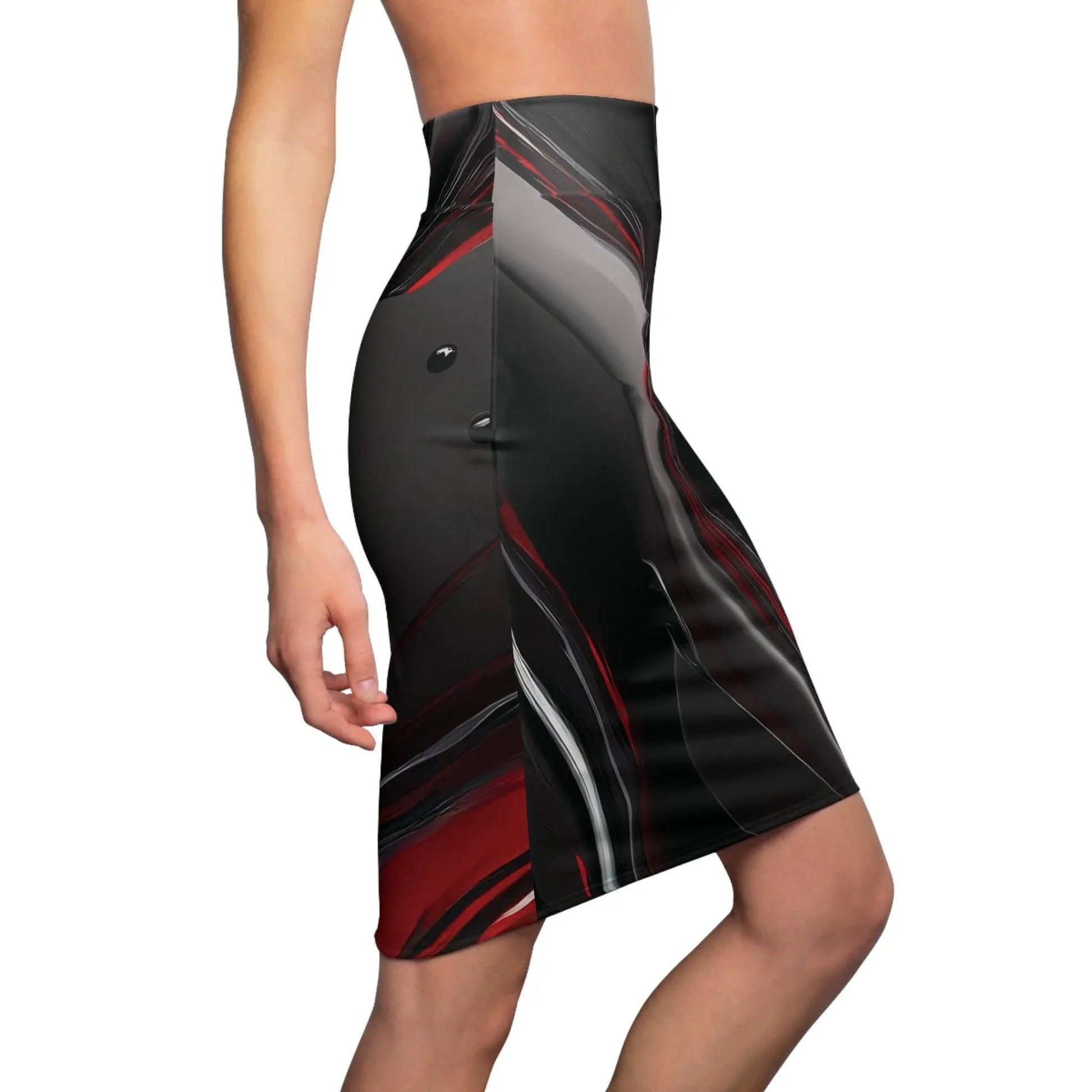 liquid-red-bleistiftrock-fur-damen-eleganter-mid-waist-rock-mit-stretch-komfort-bleistiftrock-jlr-design-7 - JLR Design