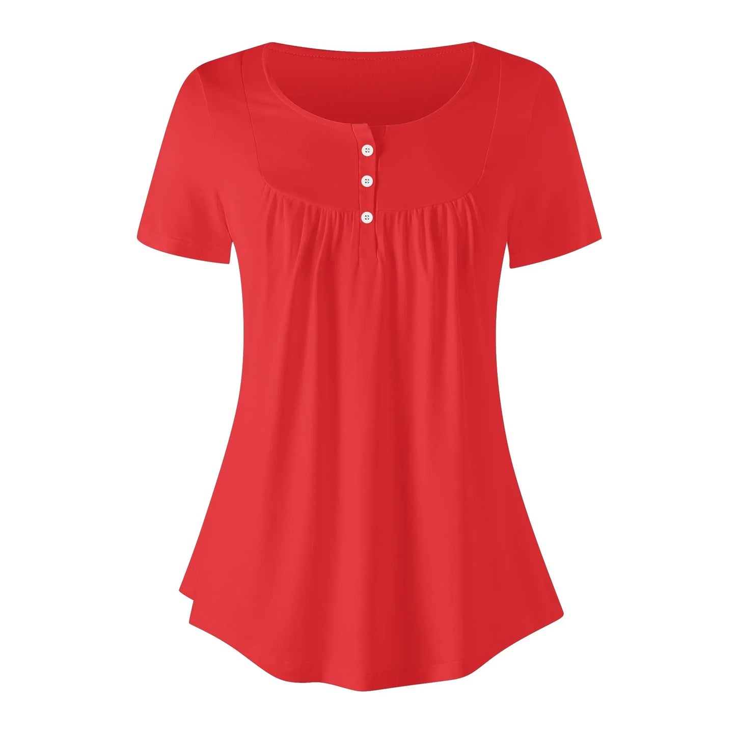 lockere-bluse-mit-u-ausschnitt-und-kurzen-armeln-fur-damen-alizarinrot-bluse-jlr-design-3 - JLR Design