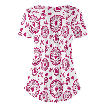 lockere-bluse-mit-u-ausschnitt-und-kurzen-armeln-fur-damen-all-you-need-is-love-bluse-jlr-design-4 - JLR Design