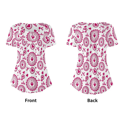 lockere-bluse-mit-u-ausschnitt-und-kurzen-armeln-fur-damen-all-you-need-is-love-bluse-jlr-design-5 - JLR Design