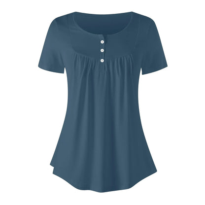 lockere-bluse-mit-u-ausschnitt-und-kurzen-armeln-fur-damen-arapawa-bluse-jlr-design-3 - JLR Design