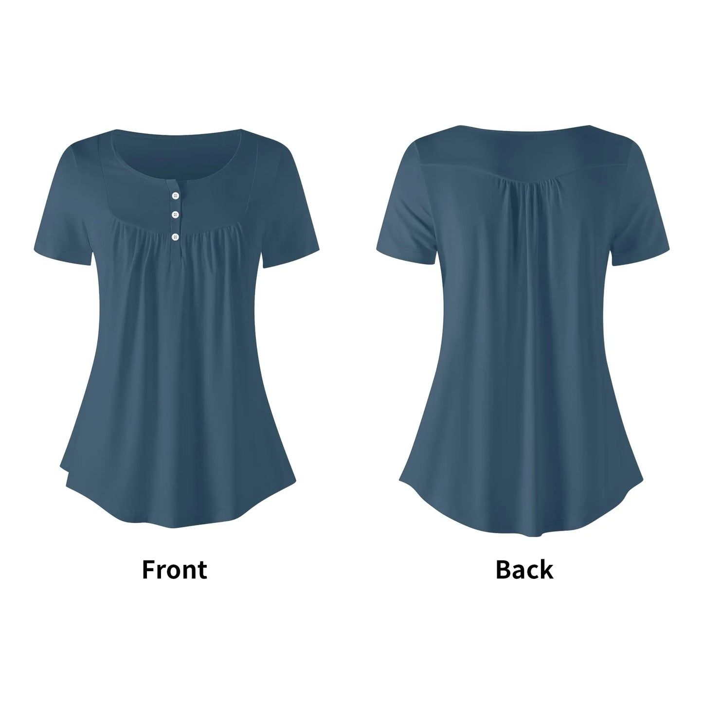 lockere-bluse-mit-u-ausschnitt-und-kurzen-armeln-fur-damen-arapawa-bluse-jlr-design-5 - JLR Design