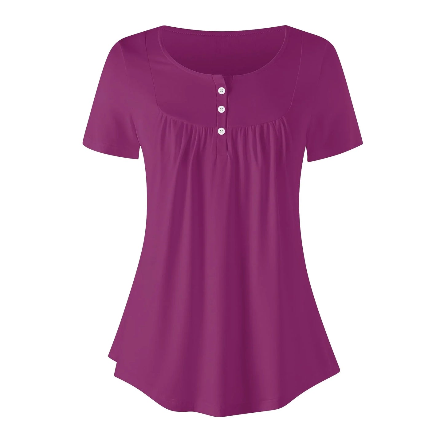 lockere-bluse-mit-u-ausschnitt-und-kurzen-armeln-fur-damen-aubergine-bluse-jlr-design-3 - JLR Design