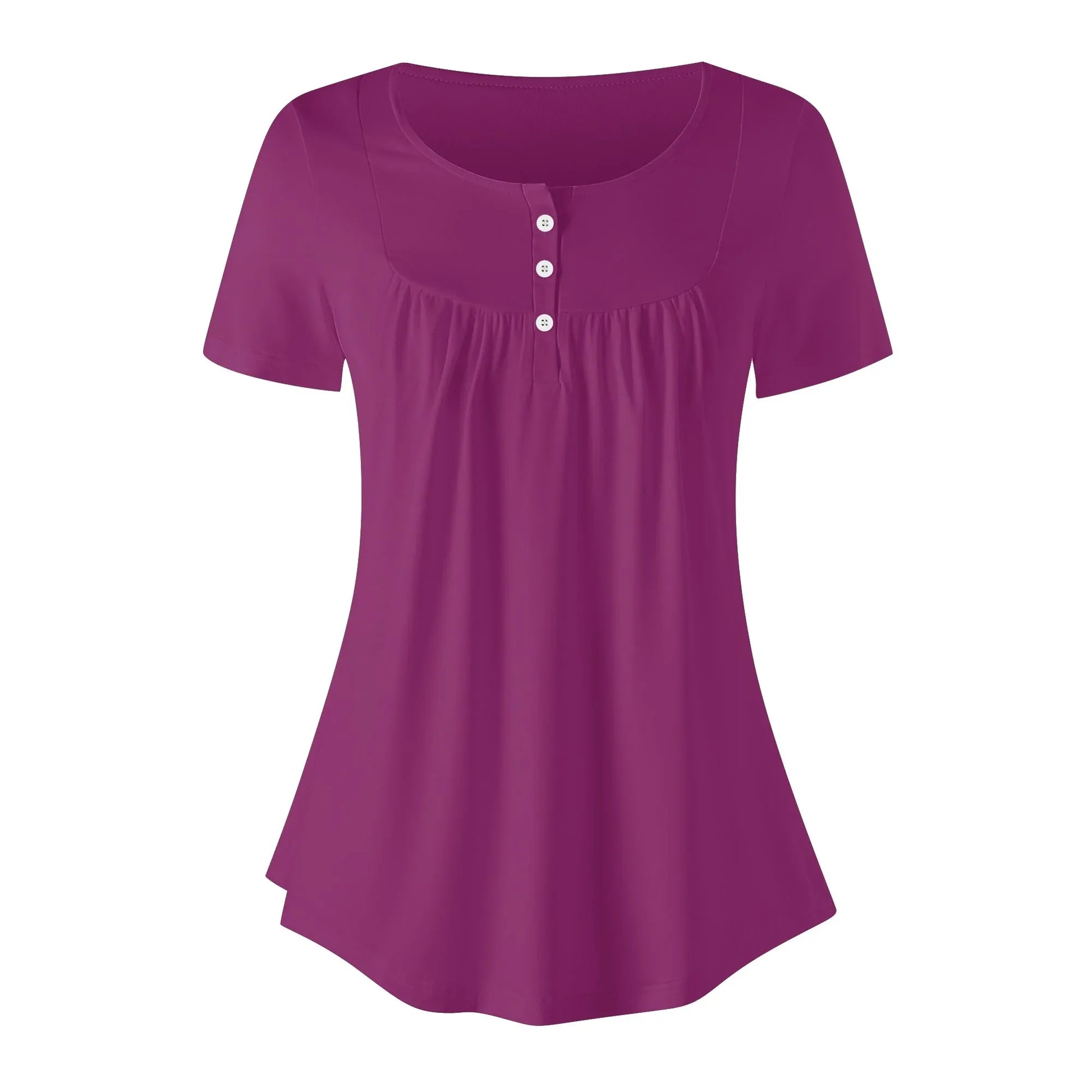 lockere-bluse-mit-u-ausschnitt-und-kurzen-armeln-fur-damen-aubergine-bluse-jlr-design-3 - JLR Design