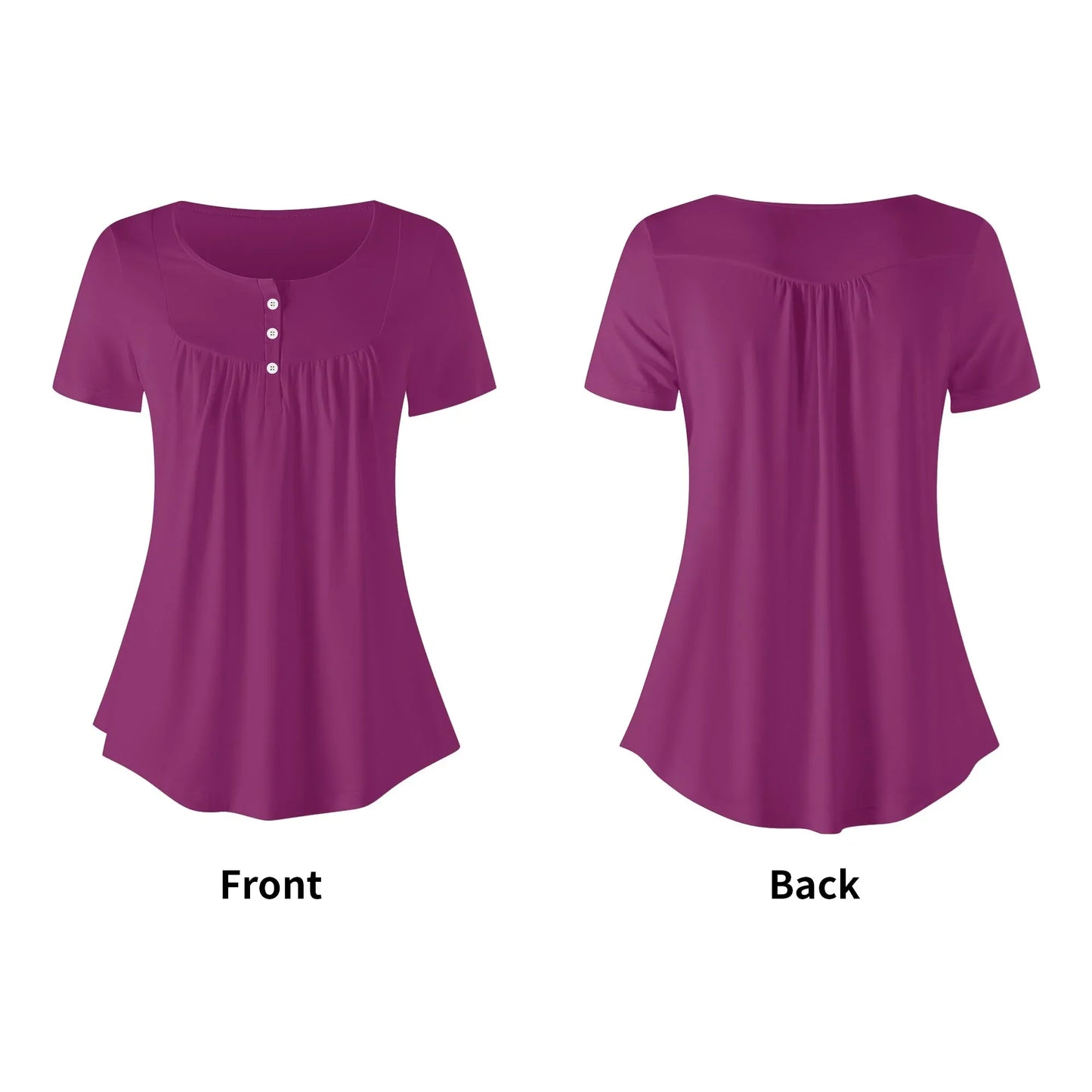 lockere-bluse-mit-u-ausschnitt-und-kurzen-armeln-fur-damen-aubergine-bluse-jlr-design-5 - JLR Design