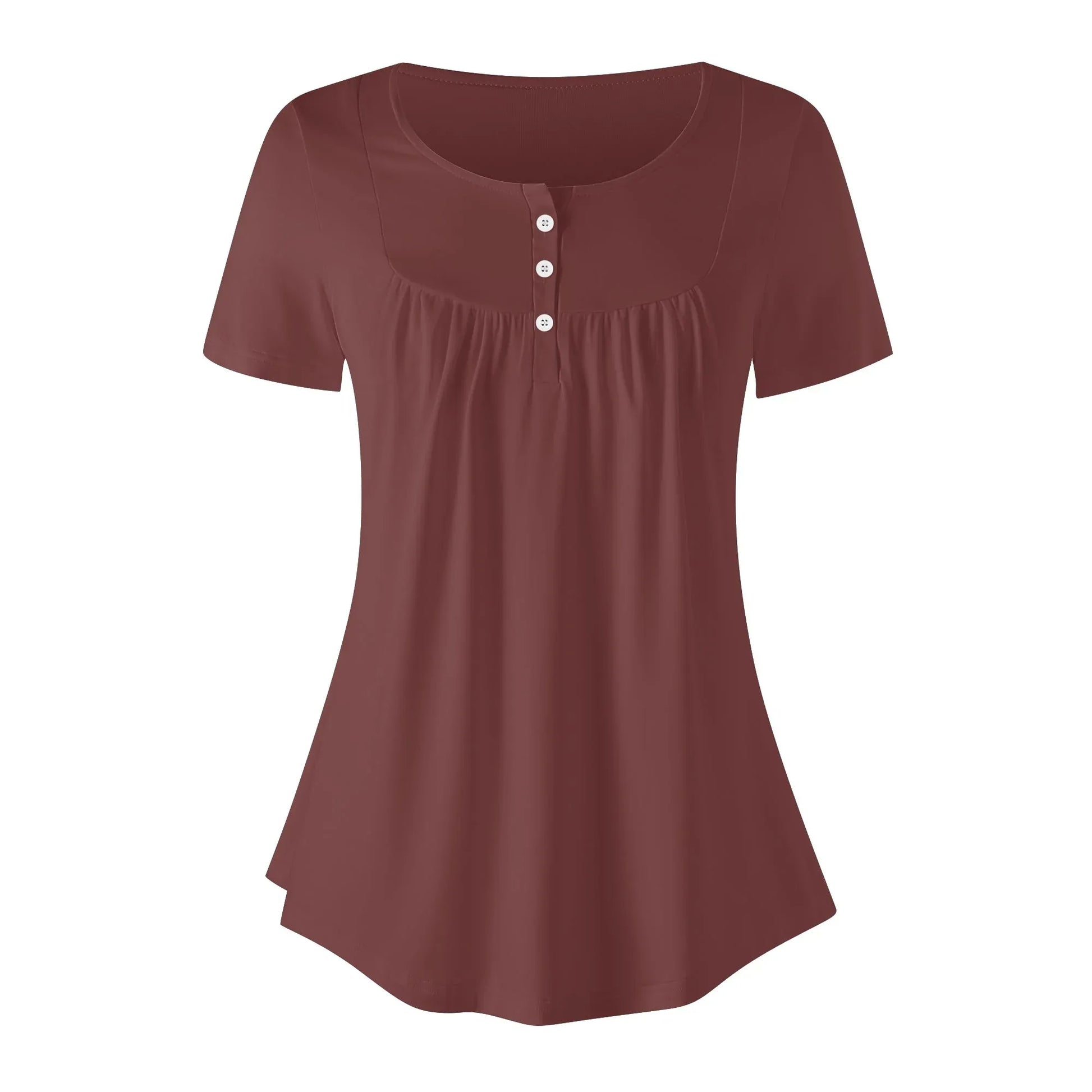 lockere-bluse-mit-u-ausschnitt-und-kurzen-armeln-fur-damen-auburn-bluse-jlr-design-3 - JLR Design