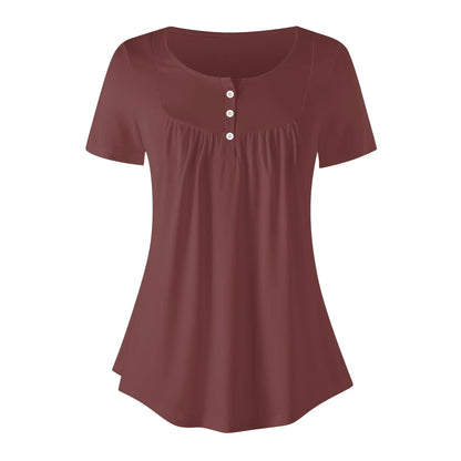 lockere-bluse-mit-u-ausschnitt-und-kurzen-armeln-fur-damen-auburn-bluse-jlr-design-3 - JLR Design