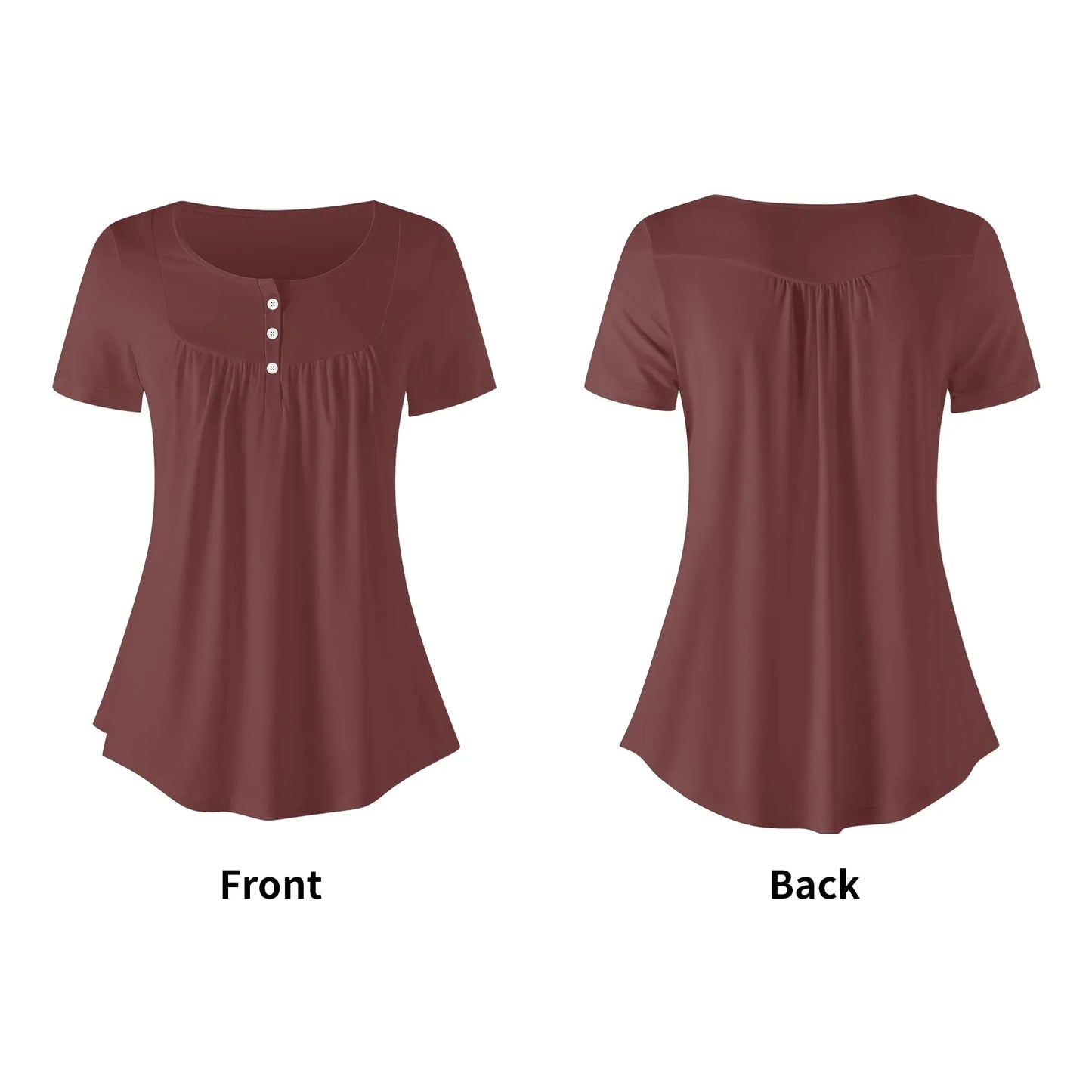 lockere-bluse-mit-u-ausschnitt-und-kurzen-armeln-fur-damen-auburn-bluse-jlr-design-5 - JLR Design