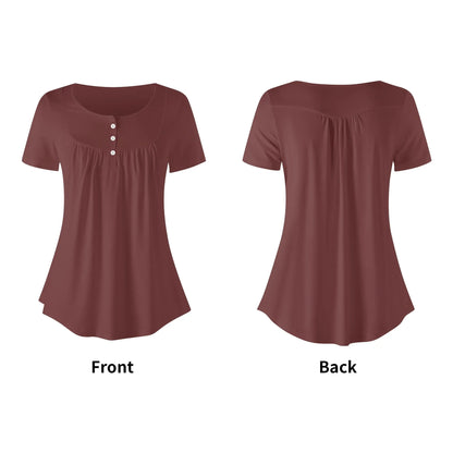 lockere-bluse-mit-u-ausschnitt-und-kurzen-armeln-fur-damen-auburn-bluse-jlr-design-5 - JLR Design