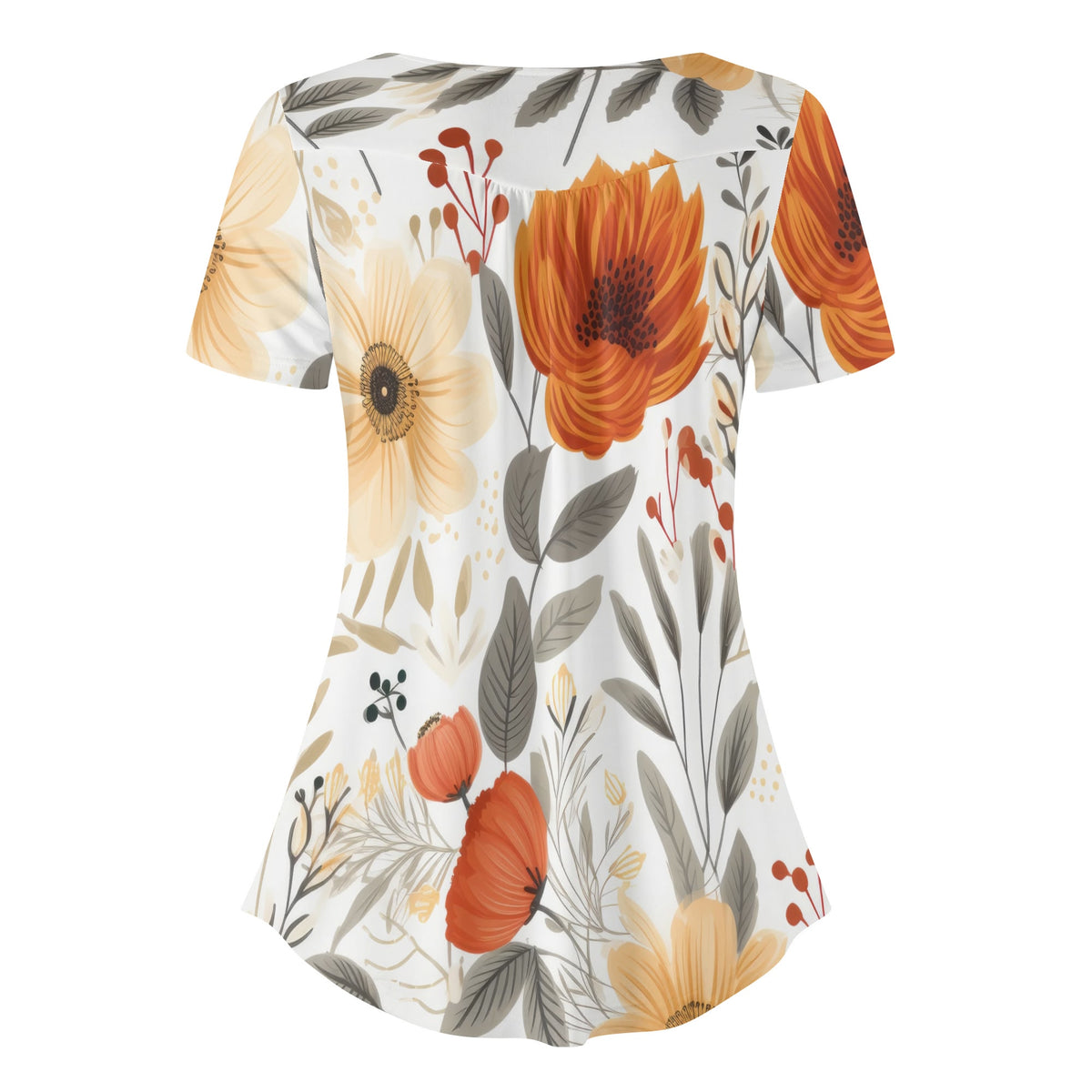 lockere-bluse-mit-u-ausschnitt-und-kurzen-armeln-fur-damen-autumn-flowers-v5-bluse-jlr-design-jlr-design-de-4 - JLR Design