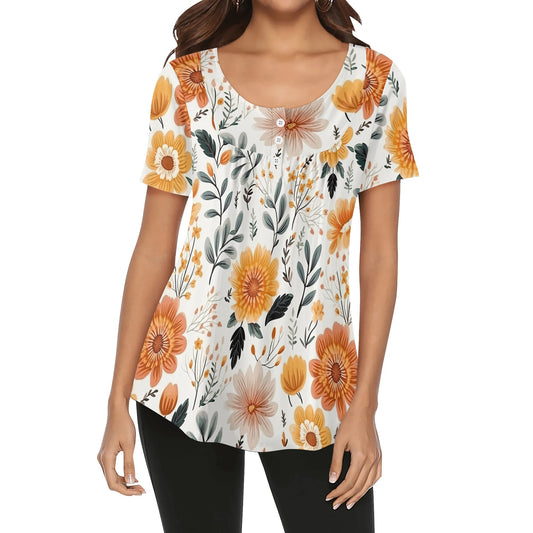 lockere-bluse-mit-u-ausschnitt-und-kurzen-armeln-fur-damen-autumn-flowers-v9-bluse-jlr-design-jlr-design-de-1 - JLR Design