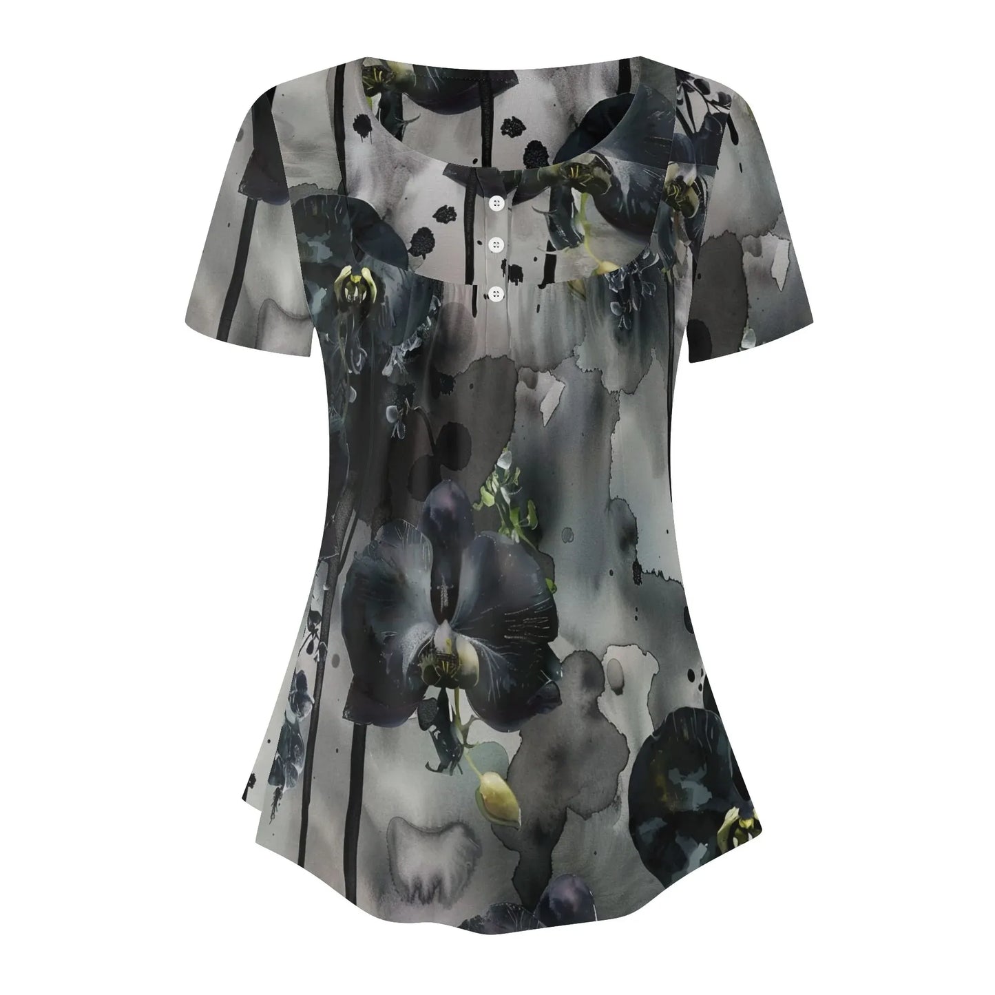 lockere-bluse-mit-u-ausschnitt-und-kurzen-armeln-fur-damen-black-orchid-bluse-jlr-design-3 - JLR Design