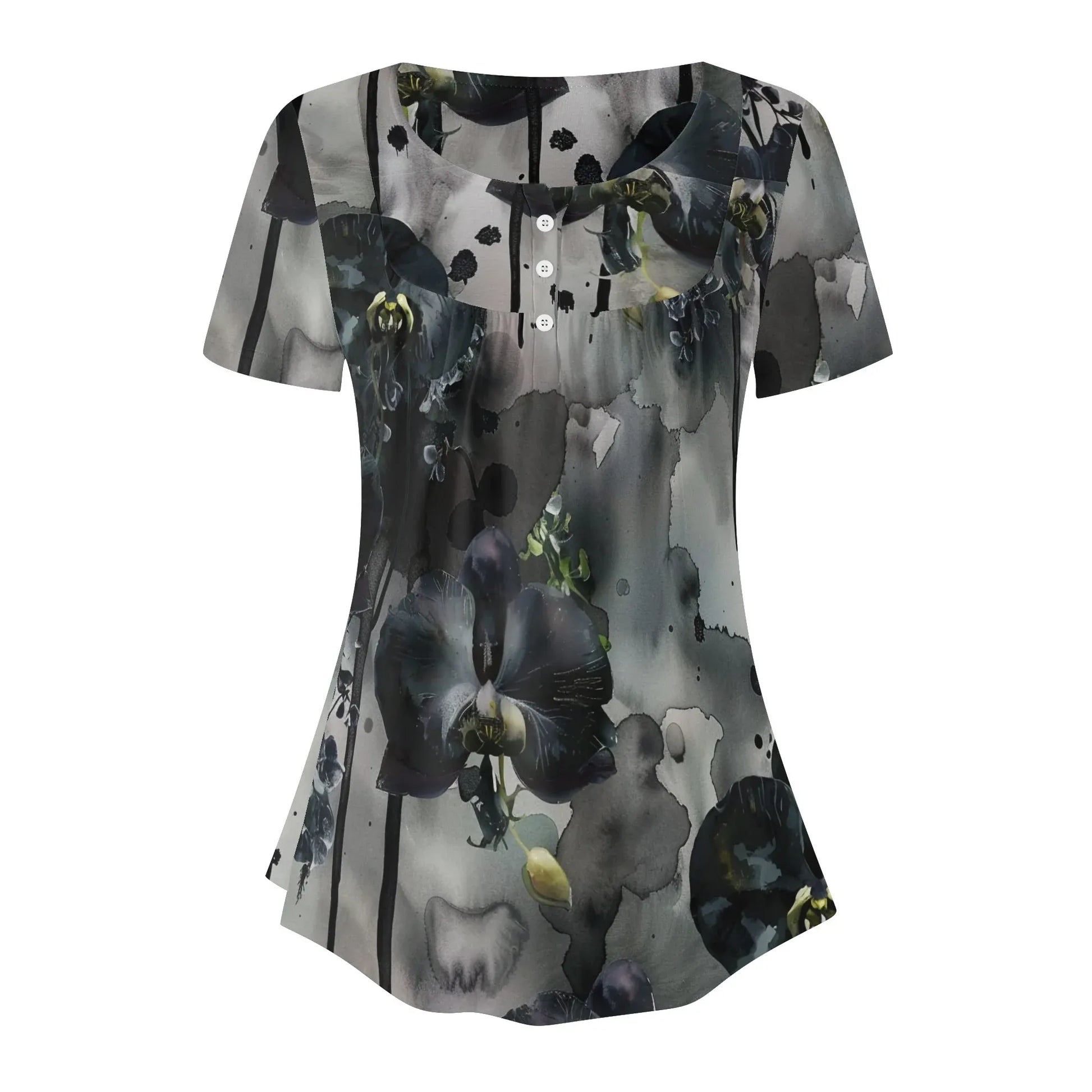 lockere-bluse-mit-u-ausschnitt-und-kurzen-armeln-fur-damen-black-orchid-bluse-jlr-design-3 - JLR Design