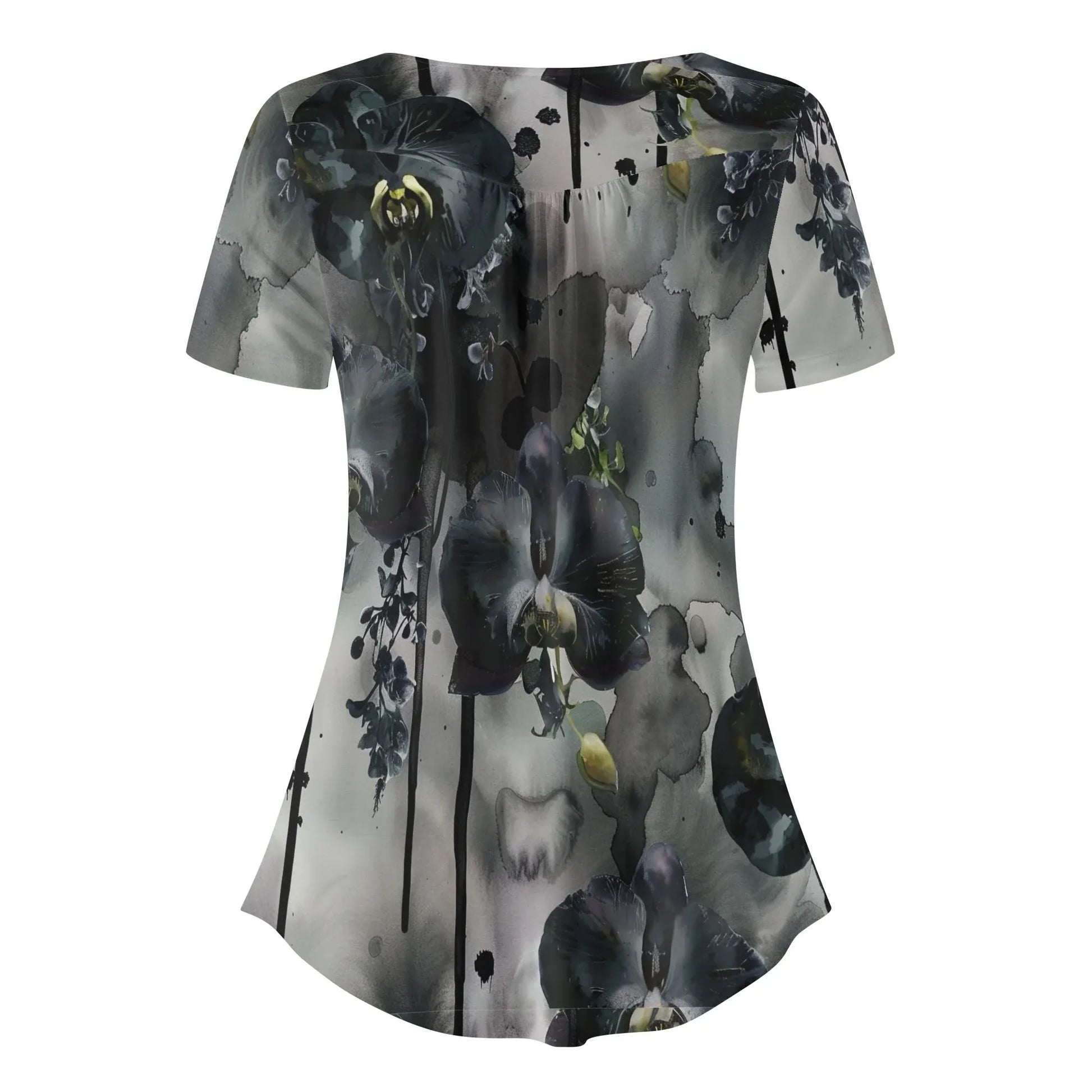 lockere-bluse-mit-u-ausschnitt-und-kurzen-armeln-fur-damen-black-orchid-bluse-jlr-design-4 - JLR Design