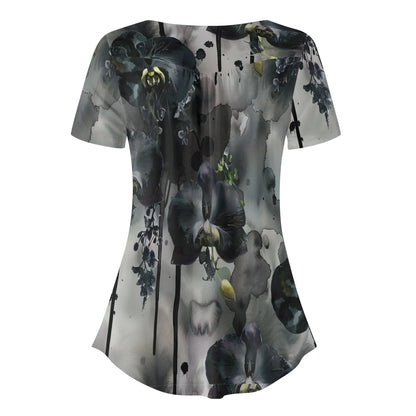 lockere-bluse-mit-u-ausschnitt-und-kurzen-armeln-fur-damen-black-orchid-bluse-jlr-design-4 - JLR Design