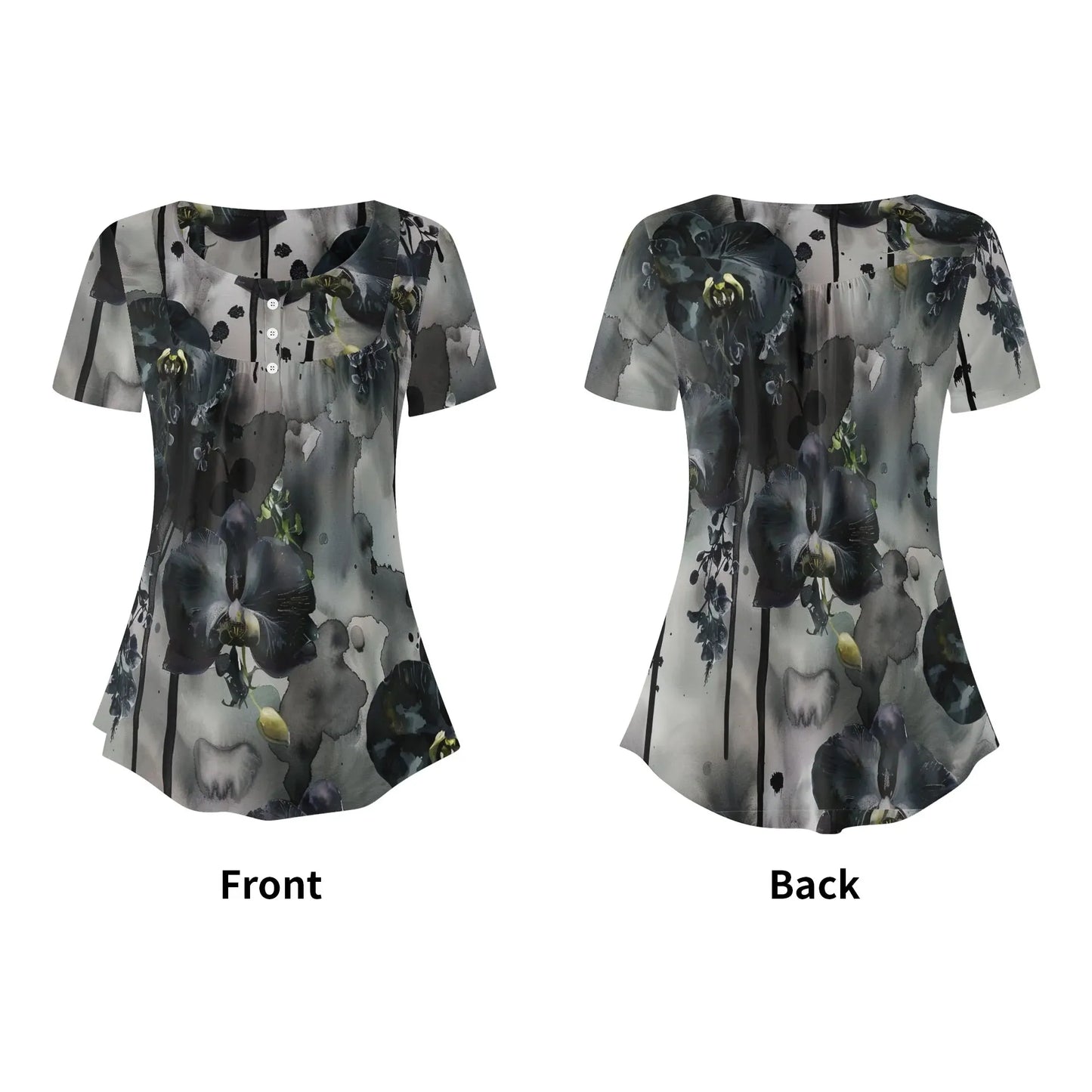 lockere-bluse-mit-u-ausschnitt-und-kurzen-armeln-fur-damen-black-orchid-bluse-jlr-design-5 - JLR Design