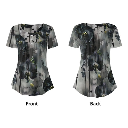 lockere-bluse-mit-u-ausschnitt-und-kurzen-armeln-fur-damen-black-orchid-bluse-jlr-design-5 - JLR Design