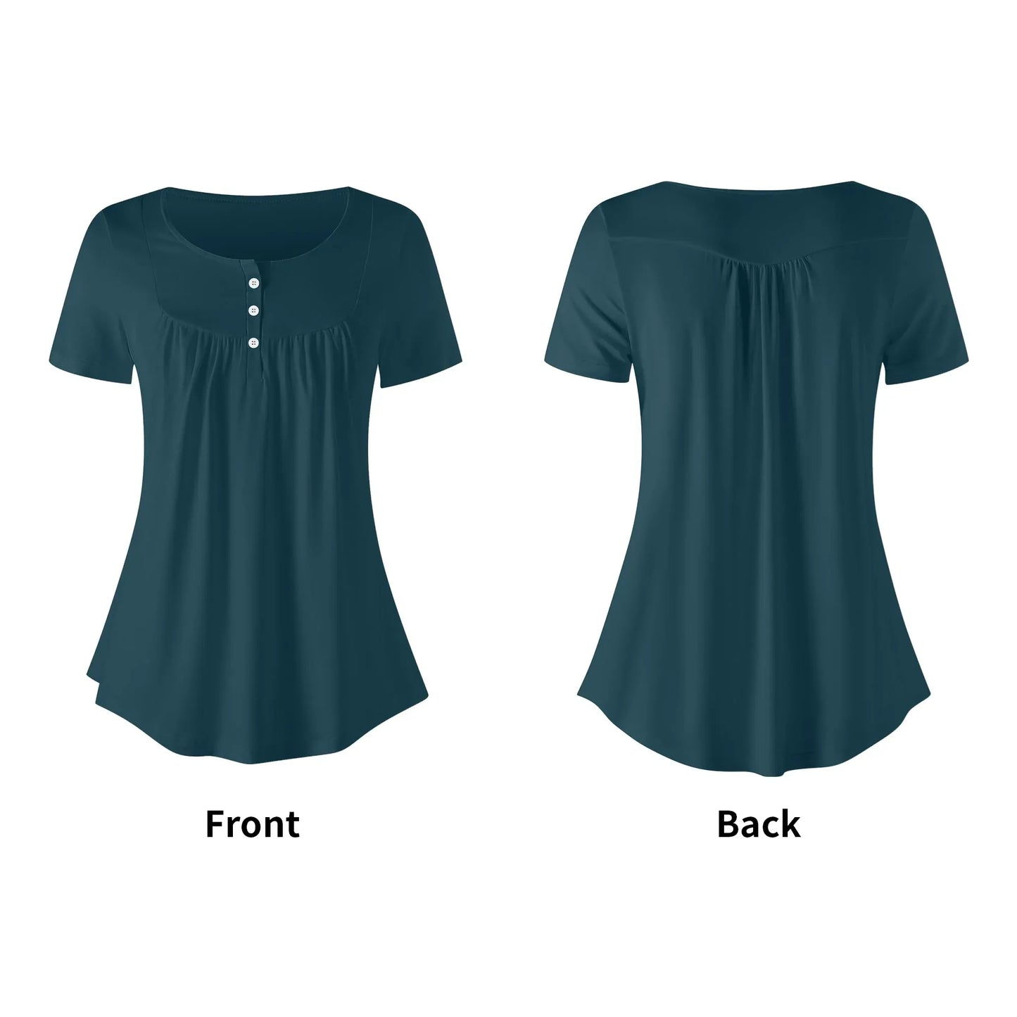 lockere-bluse-mit-u-ausschnitt-und-kurzen-armeln-fur-damen-blauwal-bluse-jlr-design-5 - JLR Design