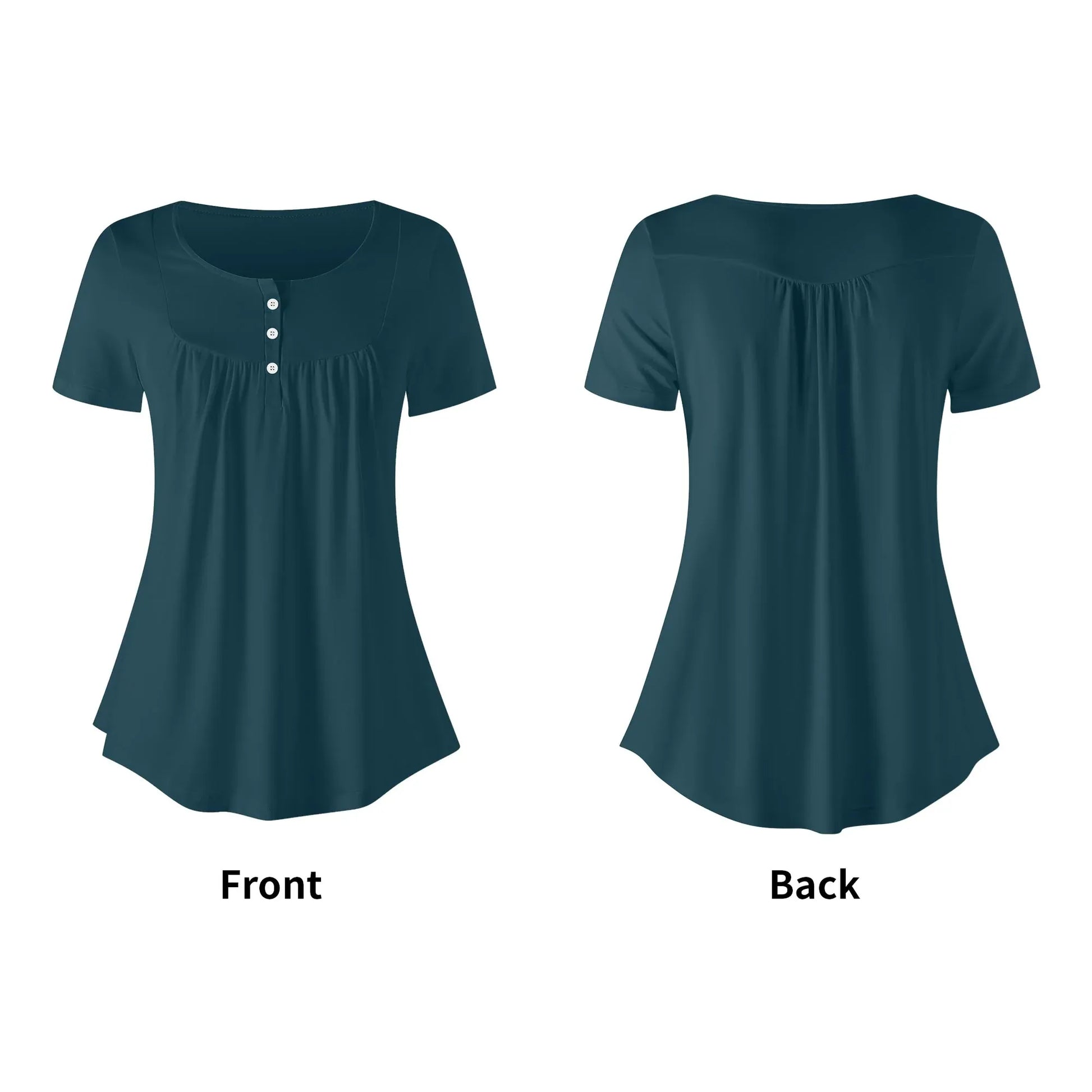 lockere-bluse-mit-u-ausschnitt-und-kurzen-armeln-fur-damen-blauwal-bluse-jlr-design-5 - JLR Design