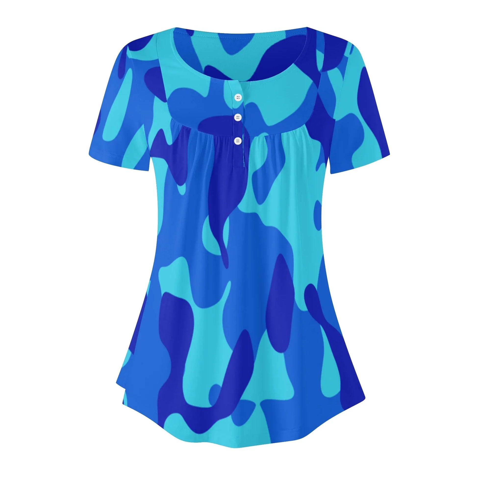 lockere-bluse-mit-u-ausschnitt-und-kurzen-armeln-fur-damen-blue-camouflage-bluse-jlr-design-3 - JLR Design