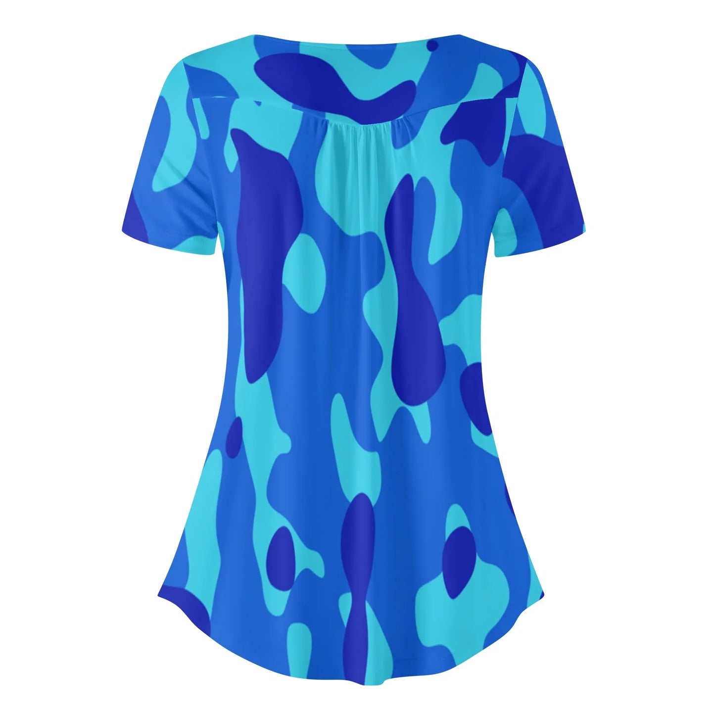 lockere-bluse-mit-u-ausschnitt-und-kurzen-armeln-fur-damen-blue-camouflage-bluse-jlr-design-4 - JLR Design