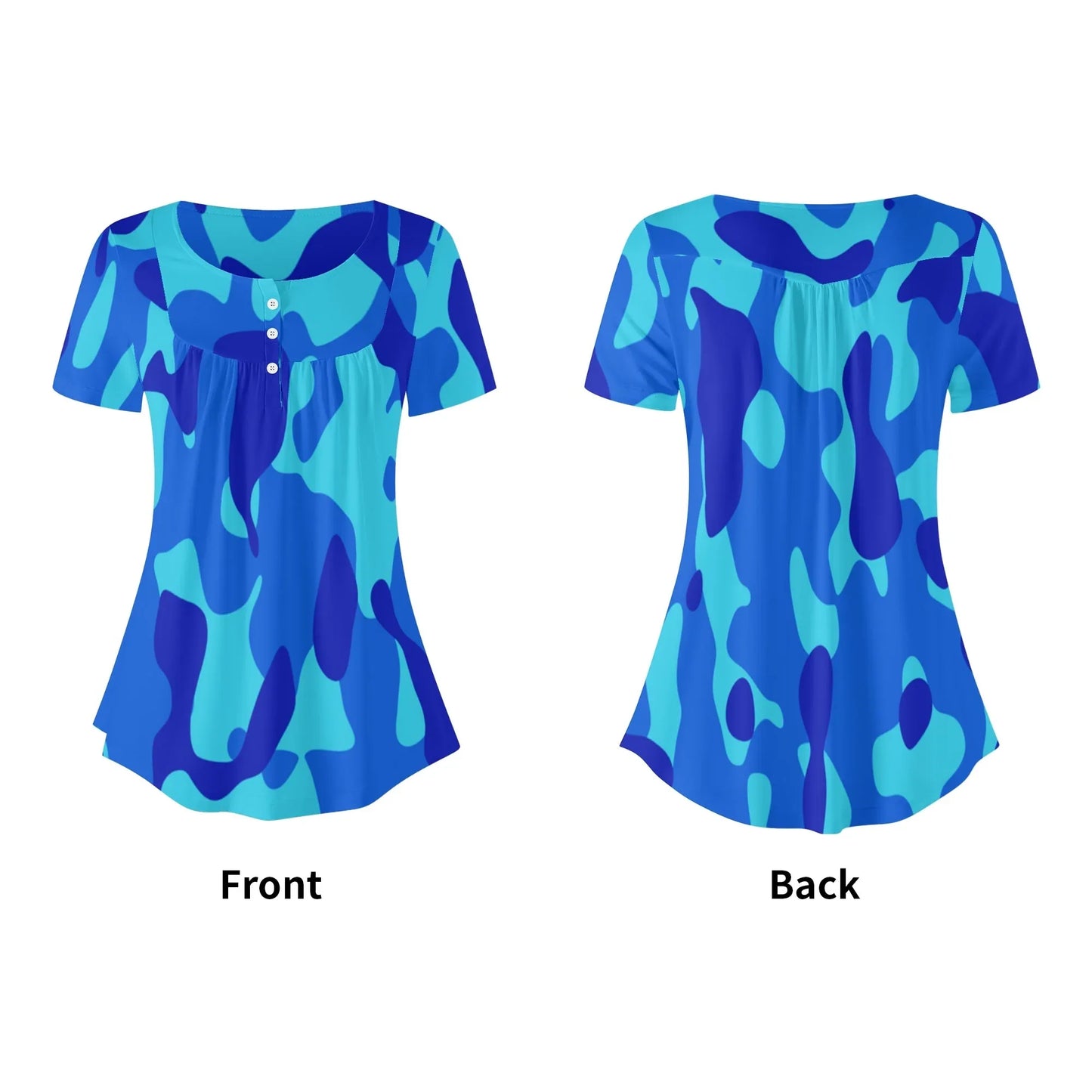 lockere-bluse-mit-u-ausschnitt-und-kurzen-armeln-fur-damen-blue-camouflage-bluse-jlr-design-5 - JLR Design