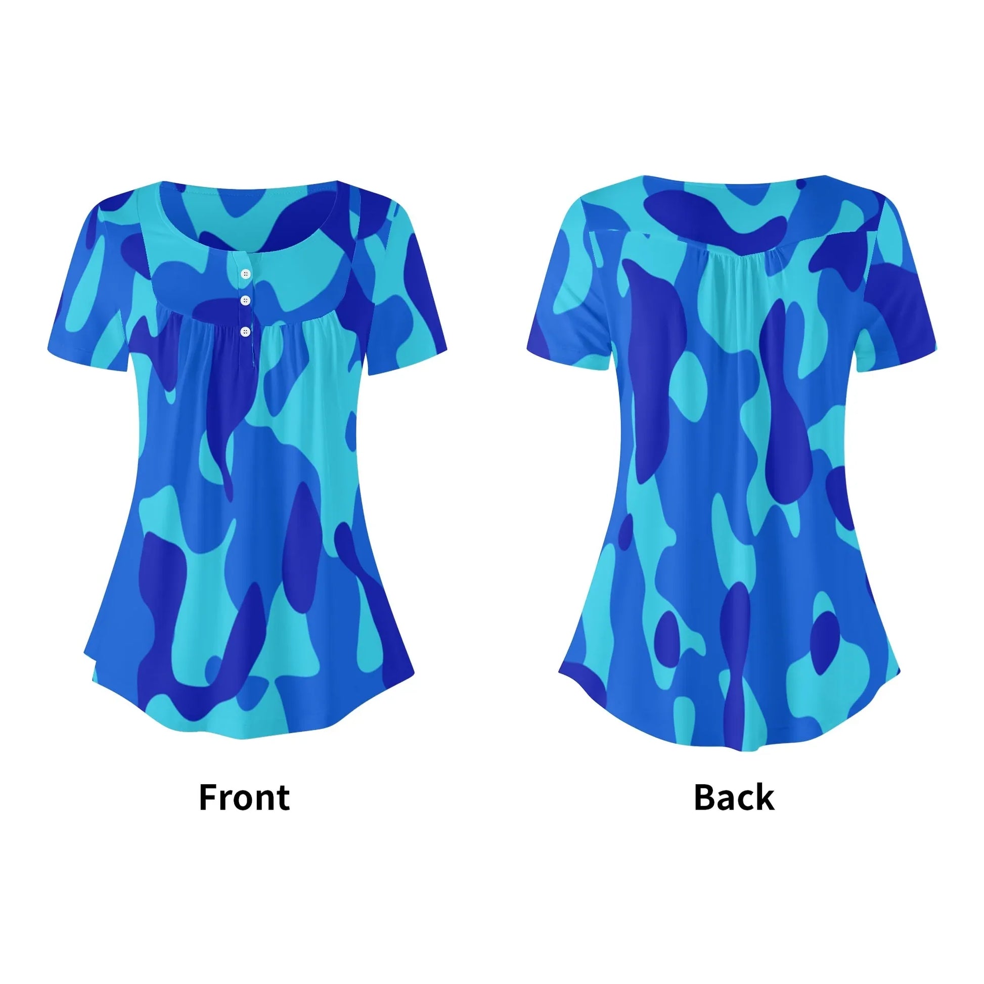 lockere-bluse-mit-u-ausschnitt-und-kurzen-armeln-fur-damen-blue-camouflage-bluse-jlr-design-5 - JLR Design