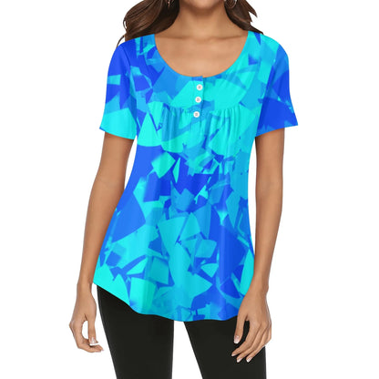 lockere-bluse-mit-u-ausschnitt-und-kurzen-armeln-fur-damen-blue-crystal-bluse-jlr-design-1 - JLR Design