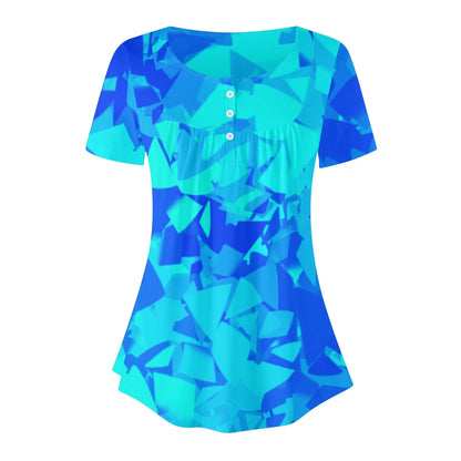 lockere-bluse-mit-u-ausschnitt-und-kurzen-armeln-fur-damen-blue-crystal-bluse-jlr-design-3 - JLR Design