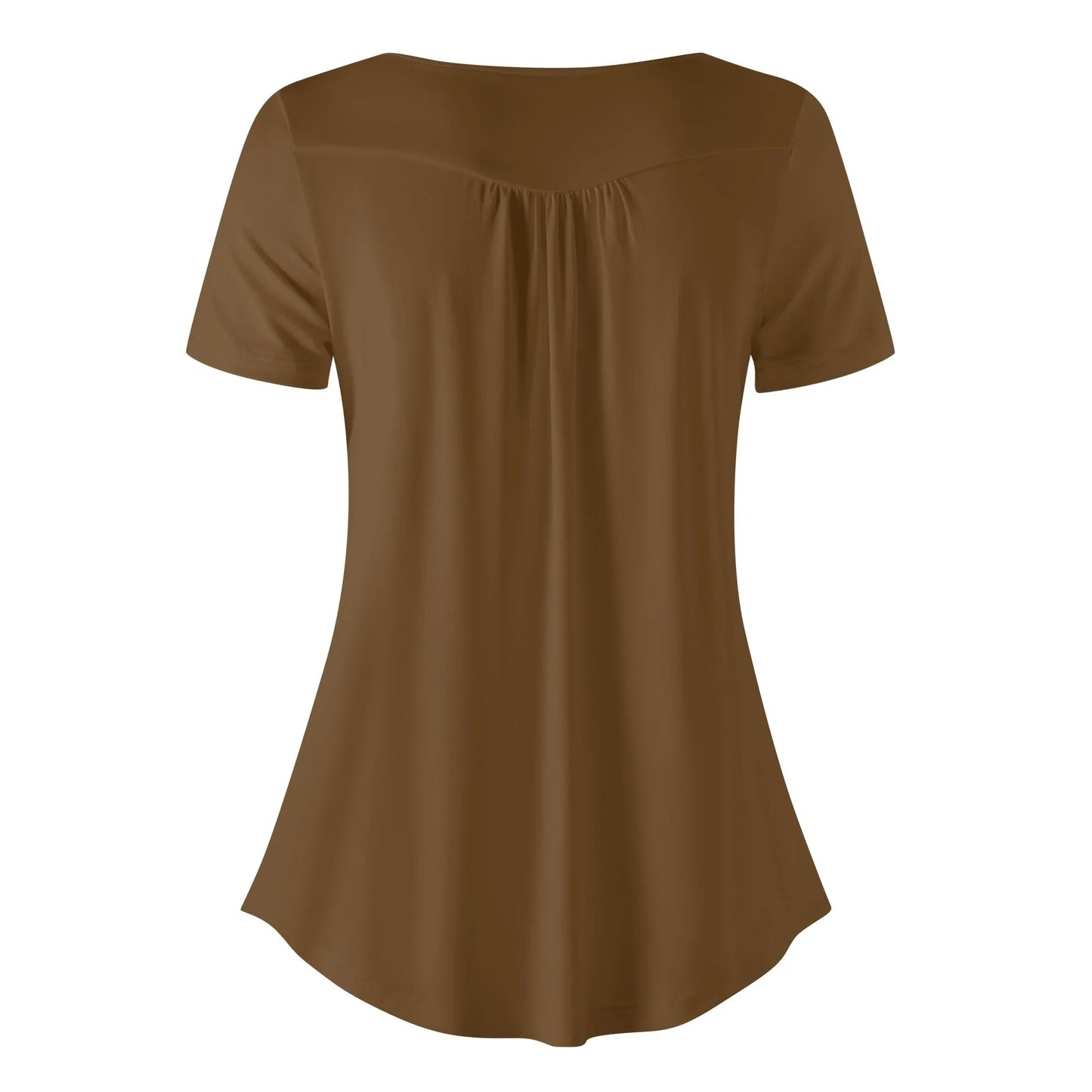 lockere-bluse-mit-u-ausschnitt-und-kurzen-armeln-fur-damen-braun-bluse-jlr-design-4 - JLR Design