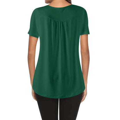 lockere-bluse-mit-u-ausschnitt-und-kurzen-armeln-fur-damen-british-racing-green-bluse-jlr-design-2 - JLR Design