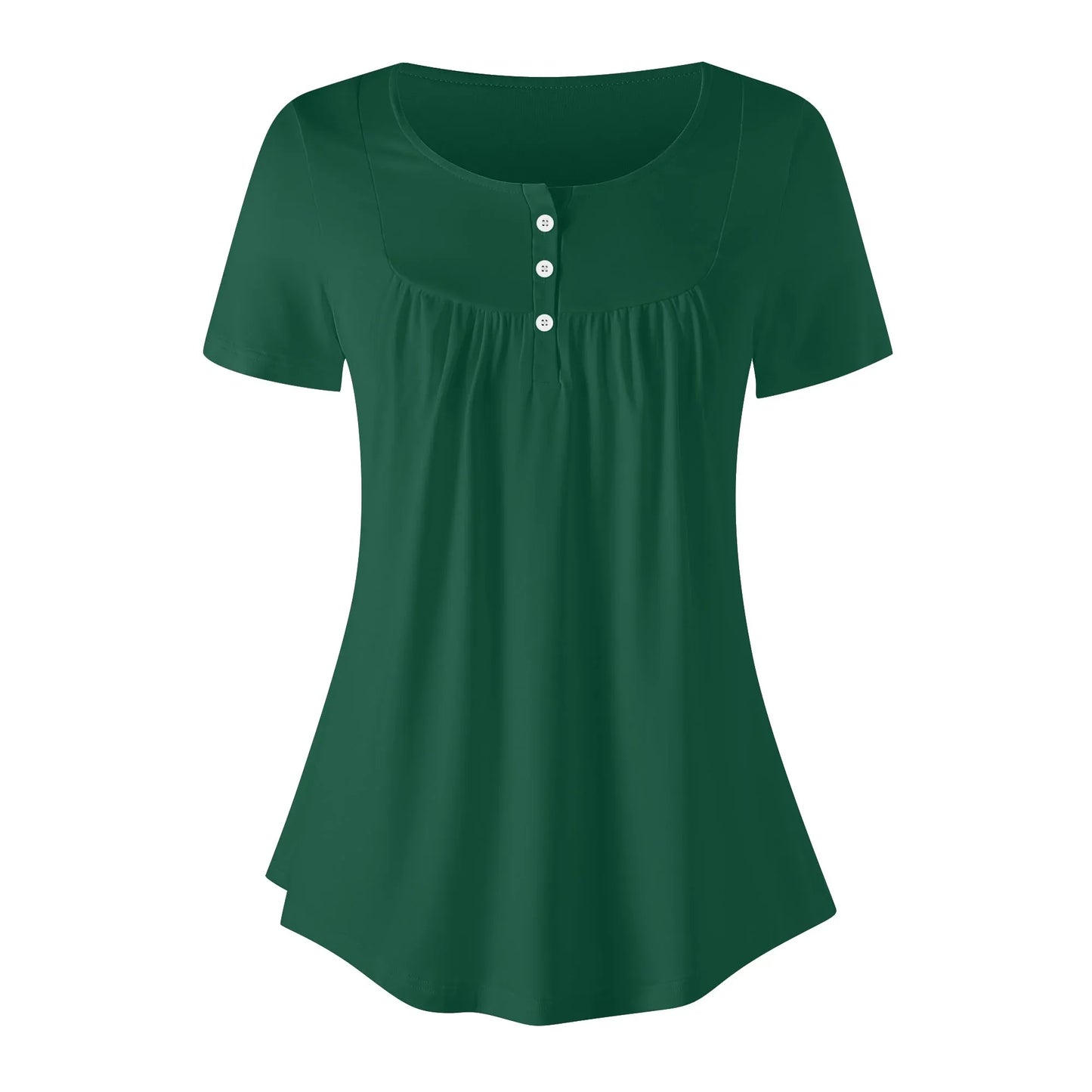 lockere-bluse-mit-u-ausschnitt-und-kurzen-armeln-fur-damen-british-racing-green-bluse-jlr-design-3 - JLR Design