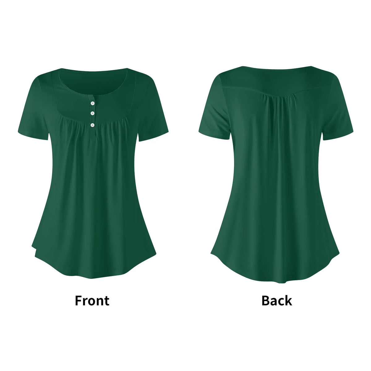 lockere-bluse-mit-u-ausschnitt-und-kurzen-armeln-fur-damen-british-racing-green-bluse-jlr-design-jlr-design-de-5 - JLR Design