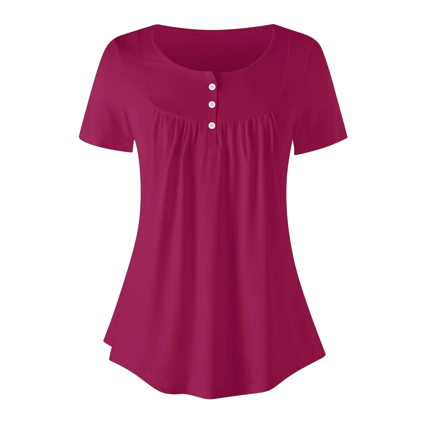 lockere-bluse-mit-u-ausschnitt-und-kurzen-armeln-fur-damen-burgundy-bluse-jlr-design-3 - JLR Design