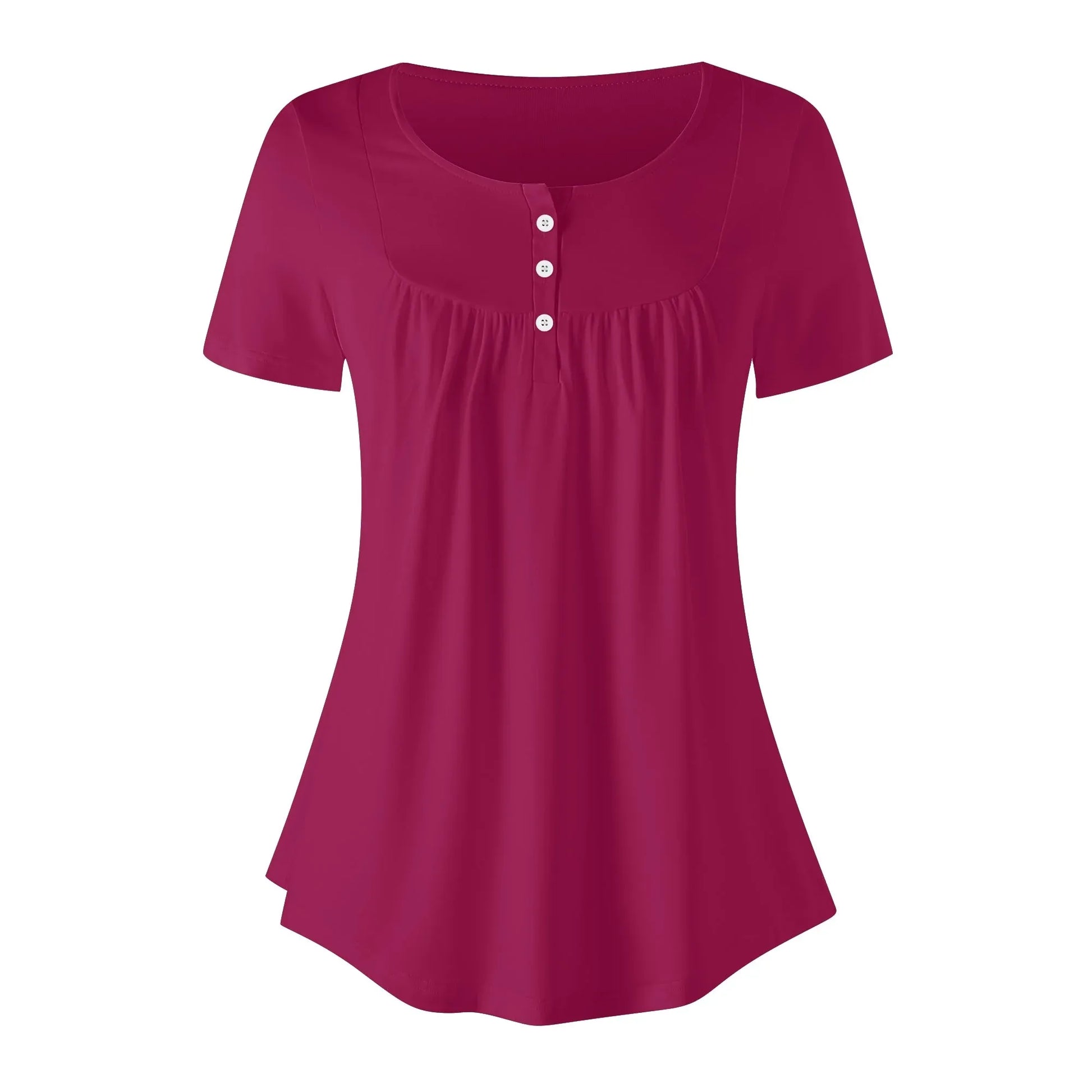 lockere-bluse-mit-u-ausschnitt-und-kurzen-armeln-fur-damen-burgundy-bluse-jlr-design-3 - JLR Design