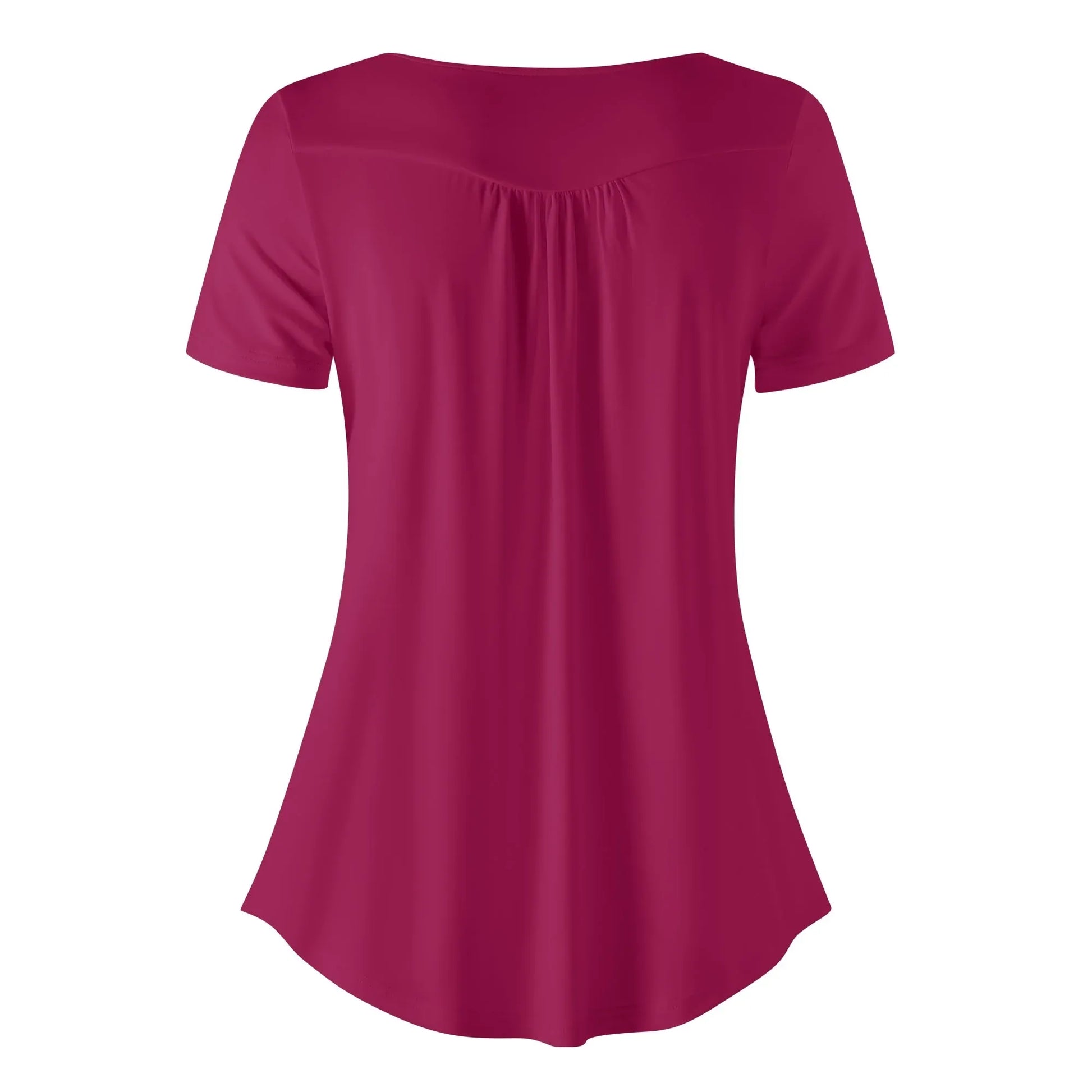 lockere-bluse-mit-u-ausschnitt-und-kurzen-armeln-fur-damen-burgundy-bluse-jlr-design-4 - JLR Design