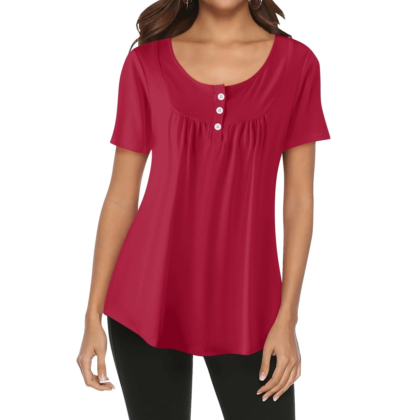 lockere-bluse-mit-u-ausschnitt-und-kurzen-armeln-fur-damen-carmine-bluse-jlr-design-1 - JLR Design