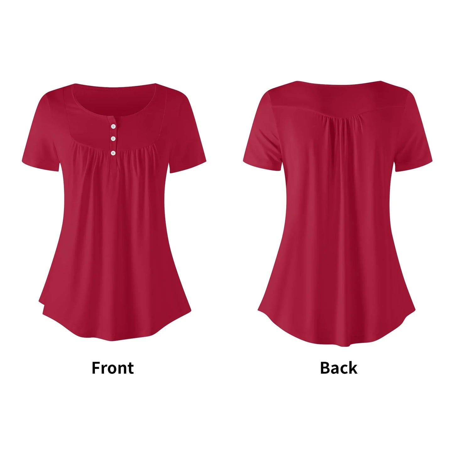 lockere-bluse-mit-u-ausschnitt-und-kurzen-armeln-fur-damen-carmine-bluse-jlr-design-5 - JLR Design