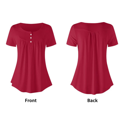 lockere-bluse-mit-u-ausschnitt-und-kurzen-armeln-fur-damen-carmine-bluse-jlr-design-5 - JLR Design
