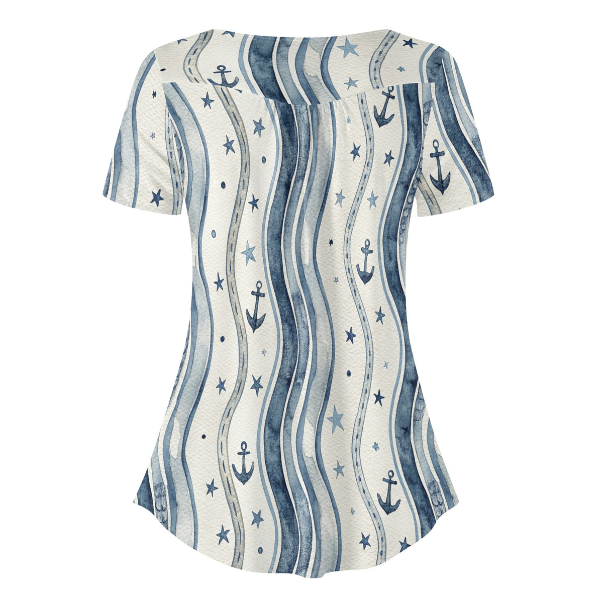 lockere-bluse-mit-u-ausschnitt-und-kurzen-armeln-fur-damen-coastal-nautical-v3-bluse-jlr-design-jlr-design-de-4 - JLR Design